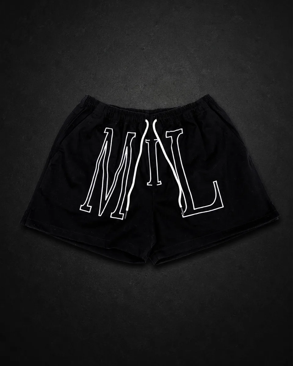 Smile Shorts in Black — front view