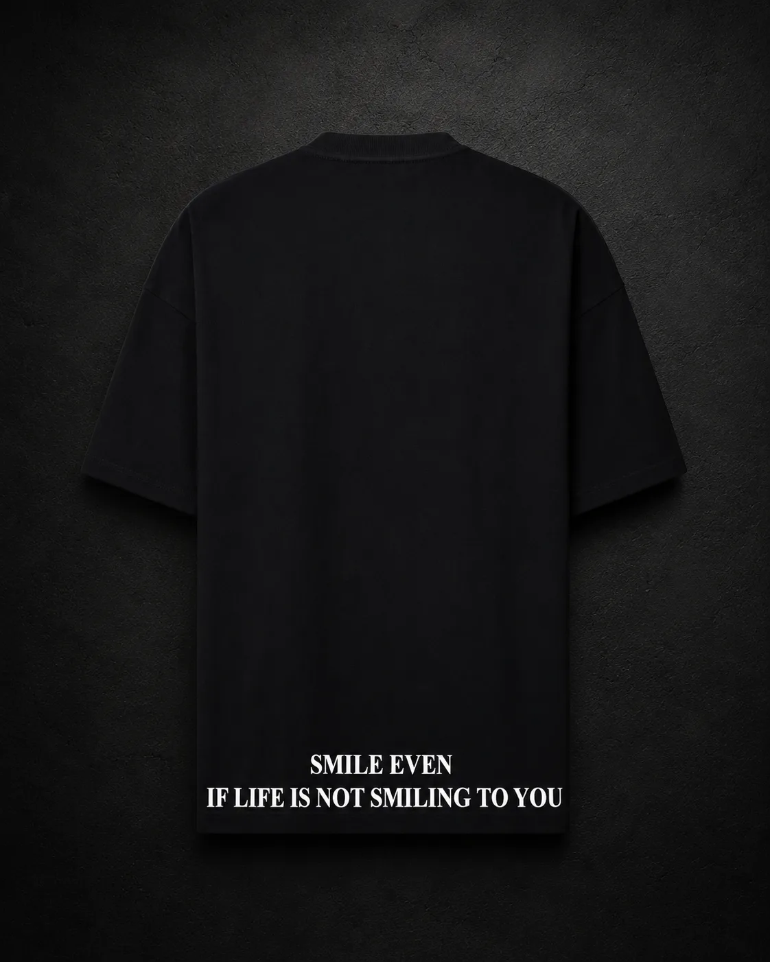 Smile Always Tshirt in Black — back view