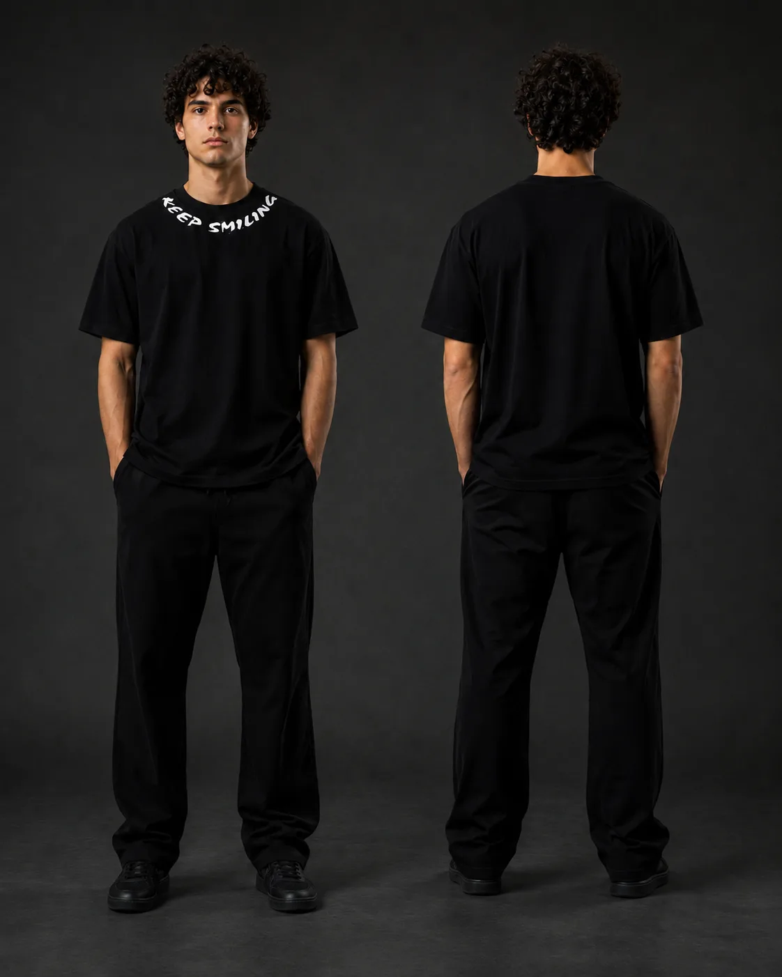 KSS Tshirt باللون الأسود — معروض على عارض